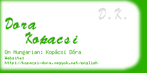 dora kopacsi business card