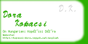 dora kopacsi business card